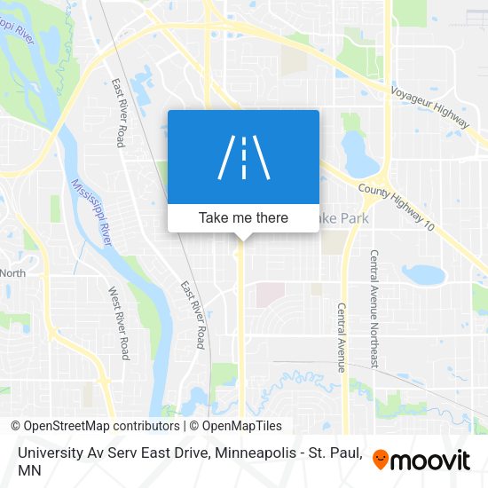 Mapa de University Av Serv East Drive