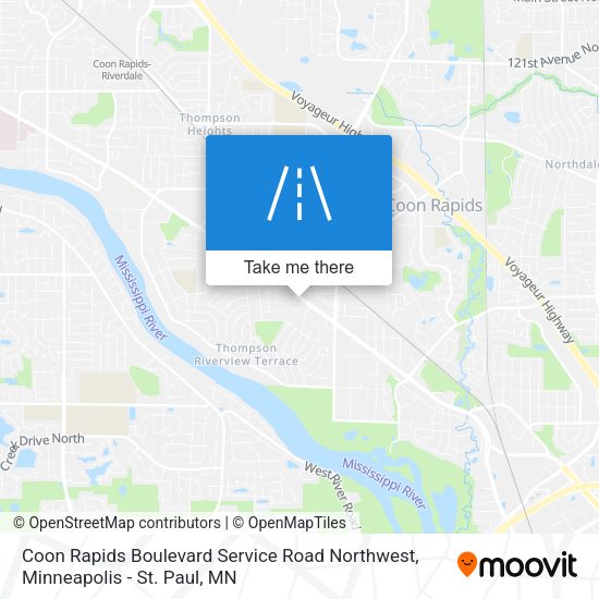 Coon Rapids Boulevard Service Road Northwest map
