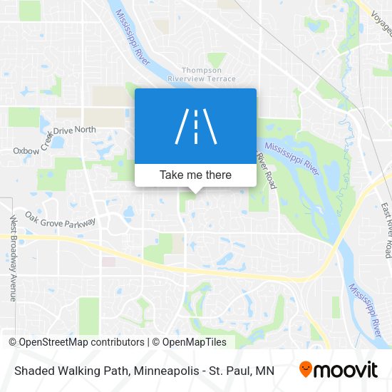 Shaded Walking Path map