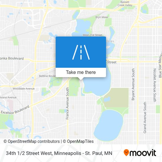 34th 1/2 Street West map