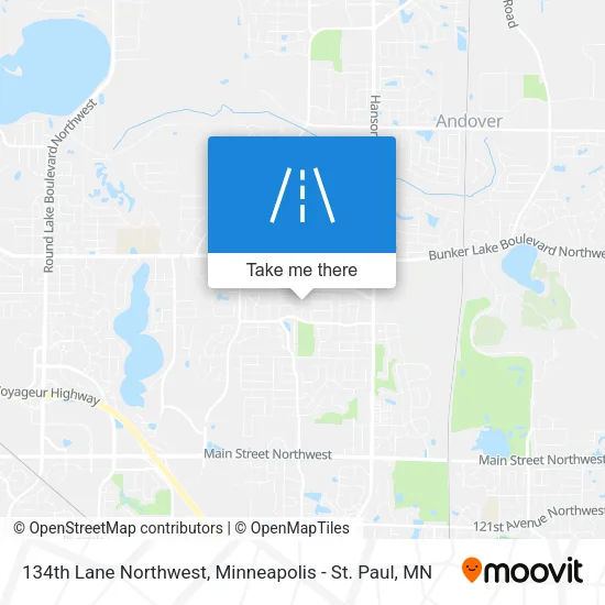 134th Lane Northwest map