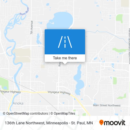 136th Lane Northwest map