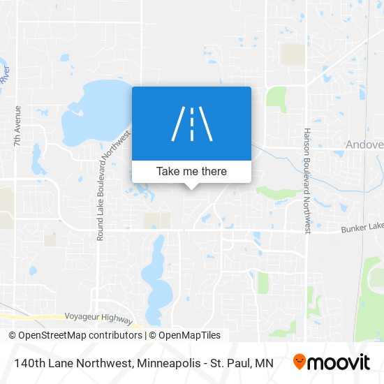 140th Lane Northwest map