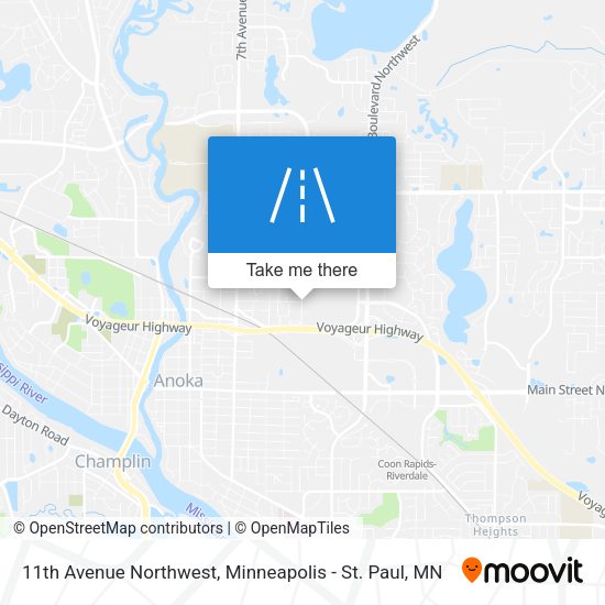 11th Avenue Northwest map