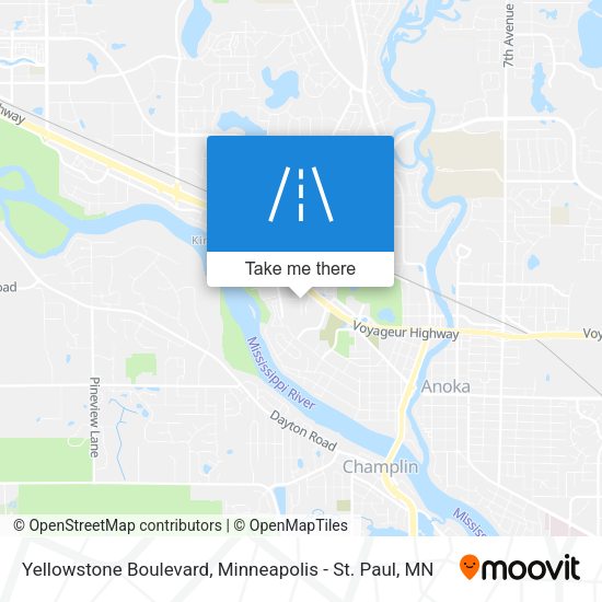 Mapa de Yellowstone Boulevard