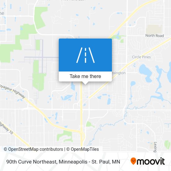90th Curve Northeast map