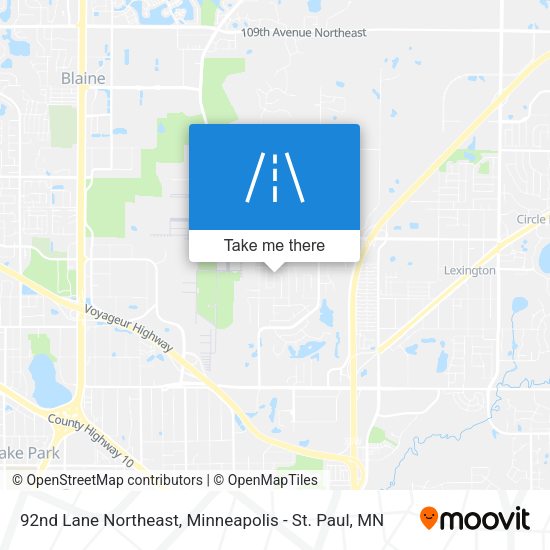 92nd Lane Northeast map