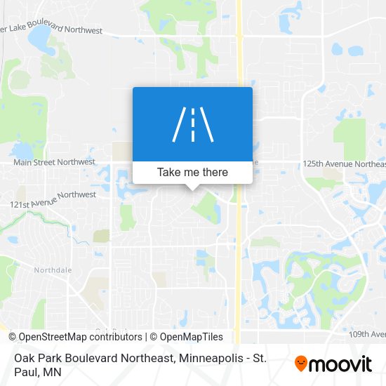 Oak Park Boulevard Northeast map