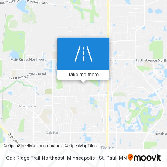Mapa de Oak Ridge Trail Northeast