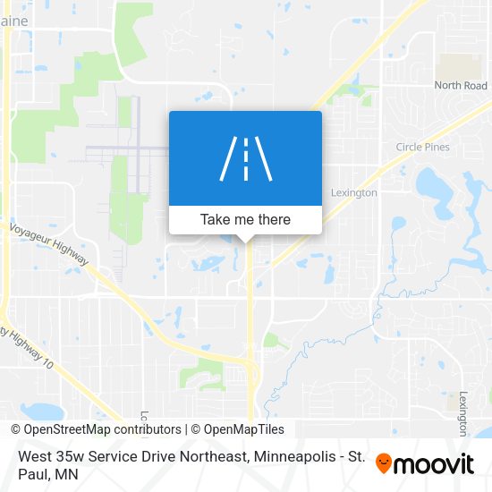 West 35w Service Drive Northeast map