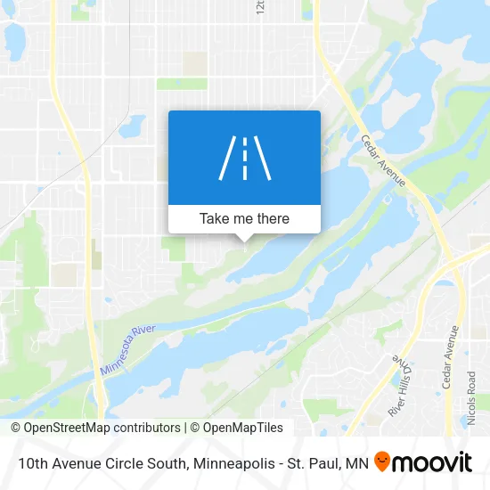 10th Avenue Circle South map