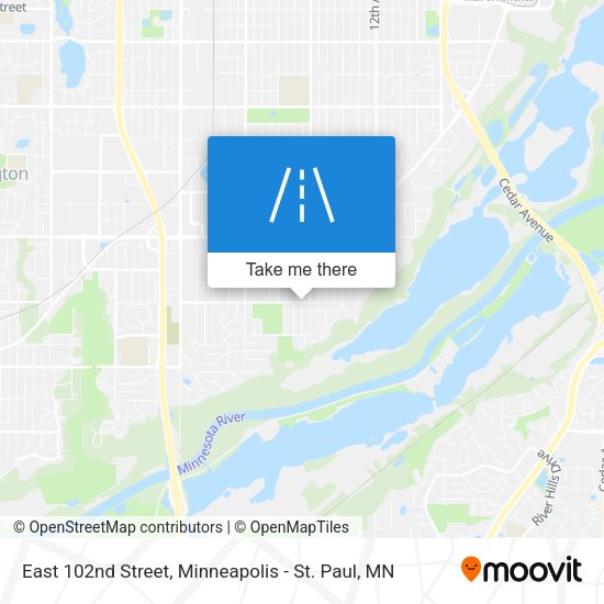 East 102nd Street map