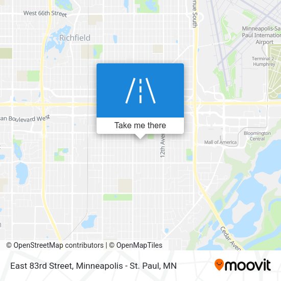 East 83rd Street map