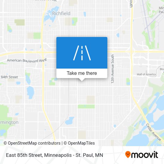 East 85th Street map