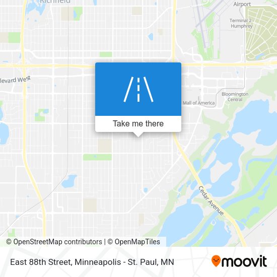East 88th Street map