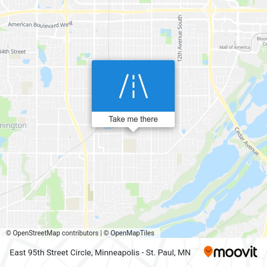 East 95th Street Circle map