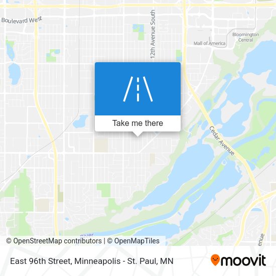 East 96th Street map