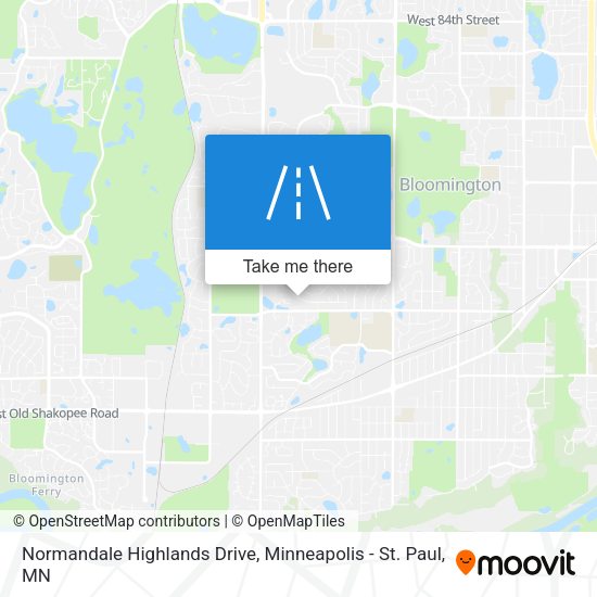Normandale Highlands Drive map