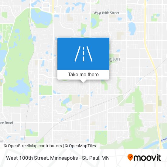 West 100th Street map