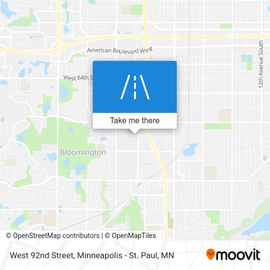 Mapa de West 92nd Street