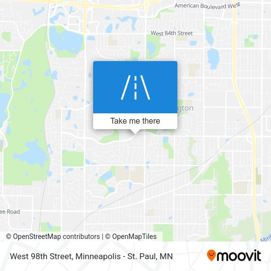West 98th Street map