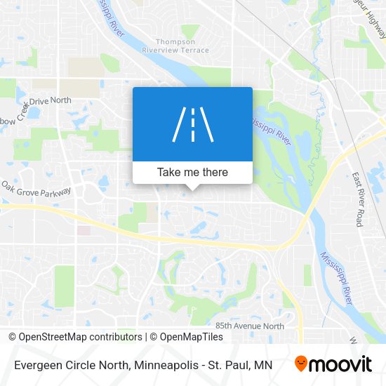 Evergeen Circle North map