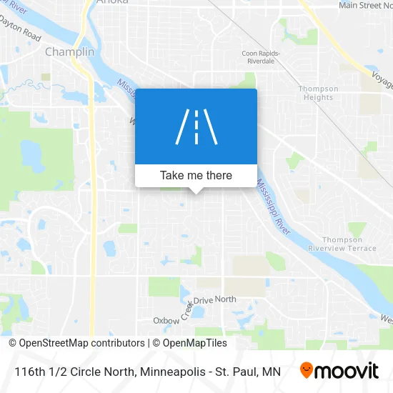 116th 1/2 Circle North map