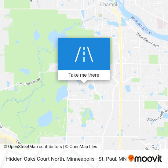 Mapa de Hidden Oaks Court North