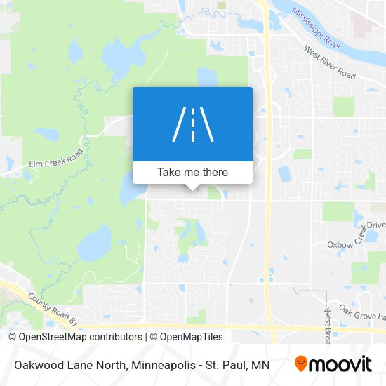 Mapa de Oakwood Lane North