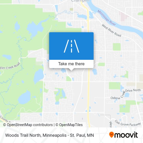 Woods Trail North map