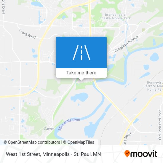 West 1st Street map