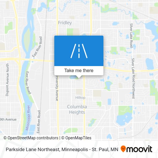 Parkside Lane Northeast map