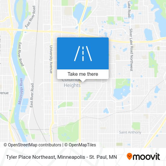 Tyler Place Northeast map
