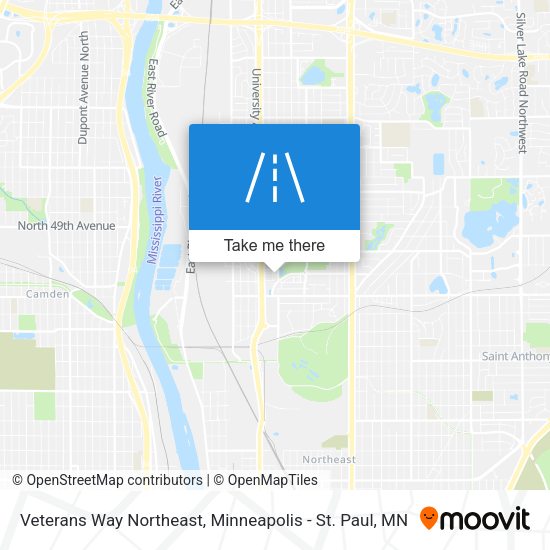 Veterans Way Northeast map