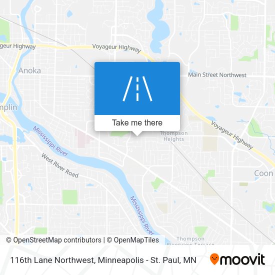 116th Lane Northwest map