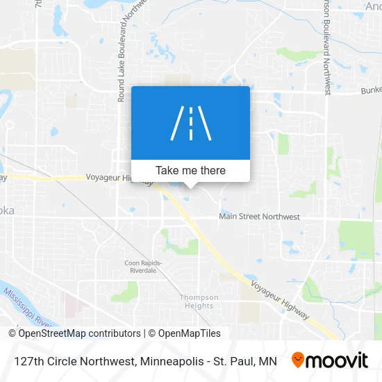 127th Circle Northwest map