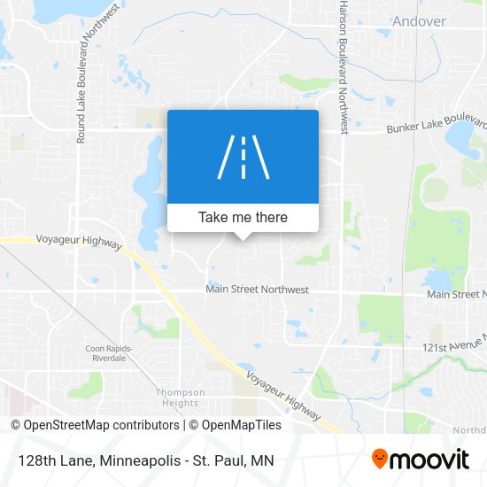 128th Lane map