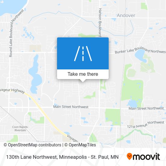 130th Lane Northwest map