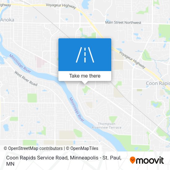 Mapa de Coon Rapids Service Road