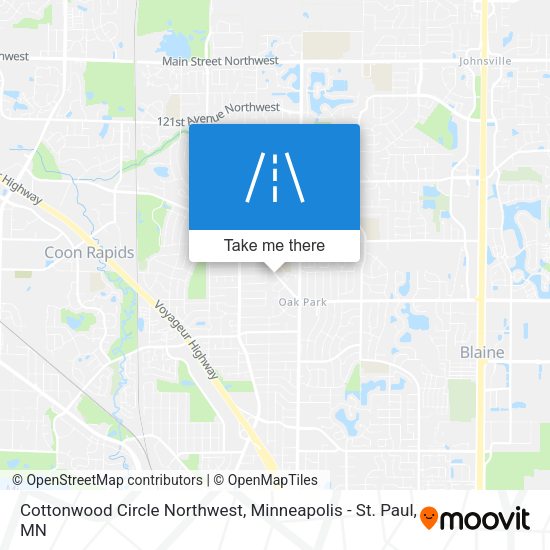 Cottonwood Circle Northwest map