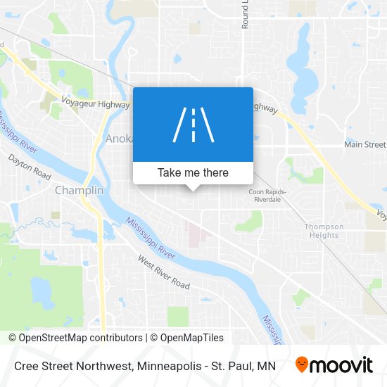Mapa de Cree Street Northwest