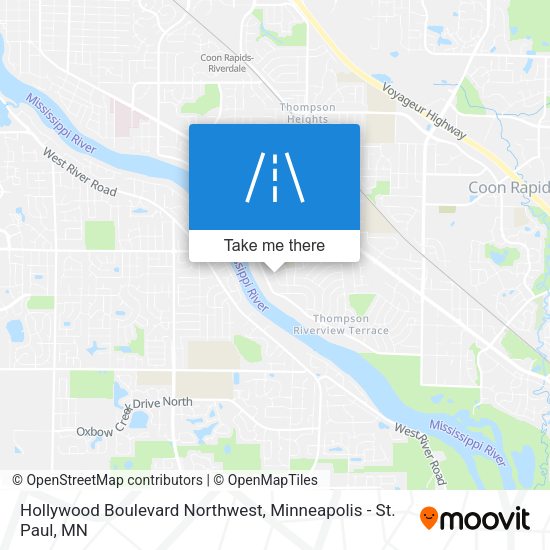 Mapa de Hollywood Boulevard Northwest