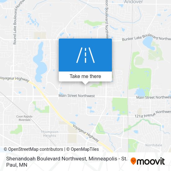 Shenandoah Boulevard Northwest map
