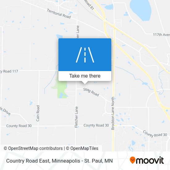 Country Road East map