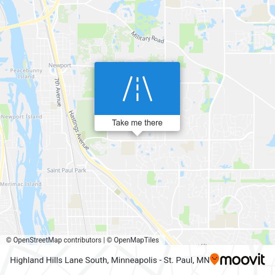Highland Hills Lane South map