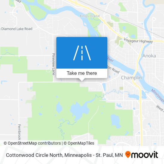 Cottonwood Circle North map