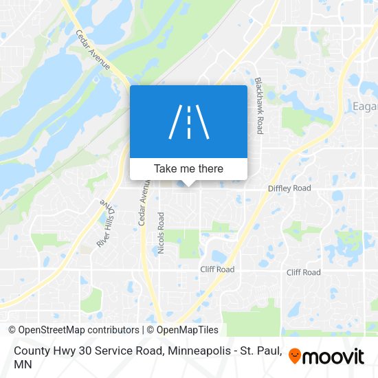 County Hwy 30 Service Road map