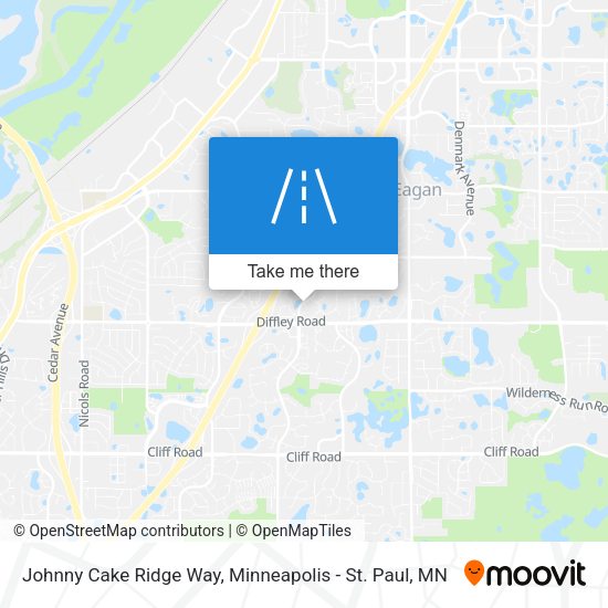 Mapa de Johnny Cake Ridge Way
