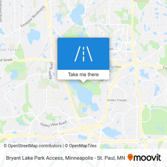 Bryant Lake Park Access map