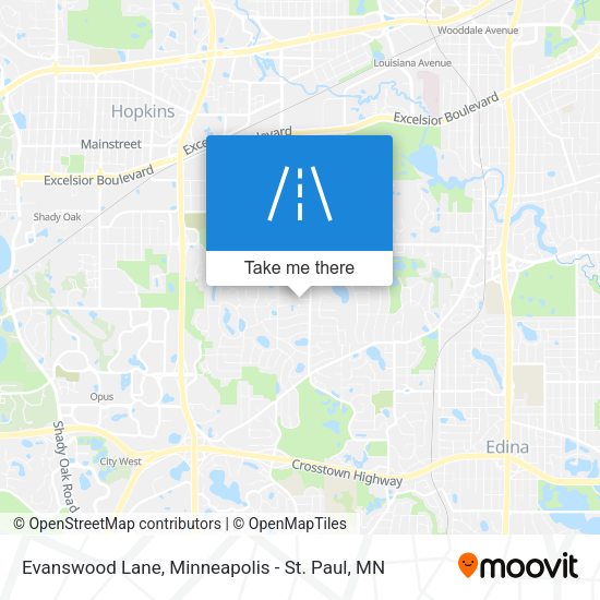 Evanswood Lane map